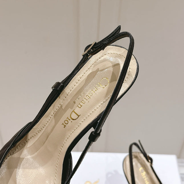 MY DD 25S SLINGBACK PUMP 50MM IN BLACK CALFSKIN