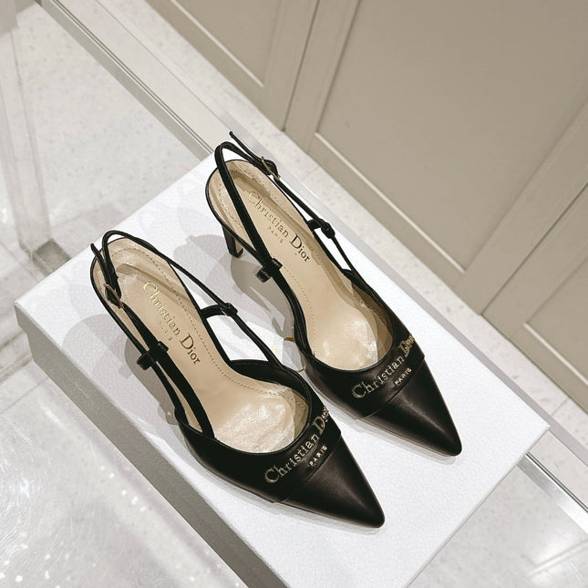 MY DD 25S SLINGBACK PUMP 50MM IN BLACK CALFSKIN