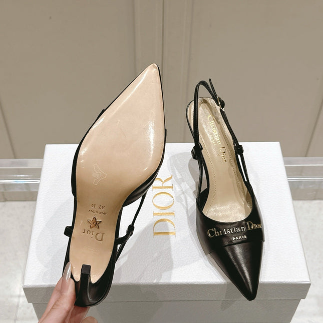 MY DD 25S SLINGBACK PUMP 50MM IN BLACK CALFSKIN