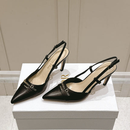 MY DD 25S SLINGBACK PUMP 50MM IN BLACK CALFSKIN