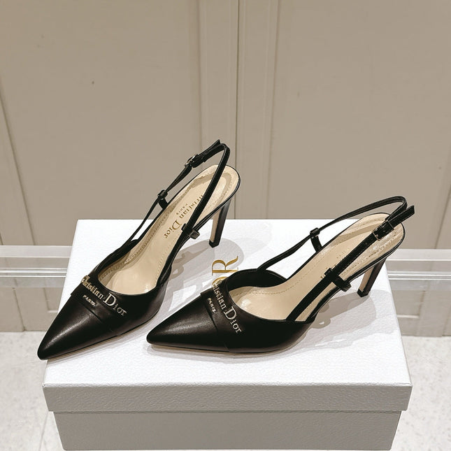 MY DD 25S SLINGBACK PUMP 50MM IN BLACK CALFSKIN