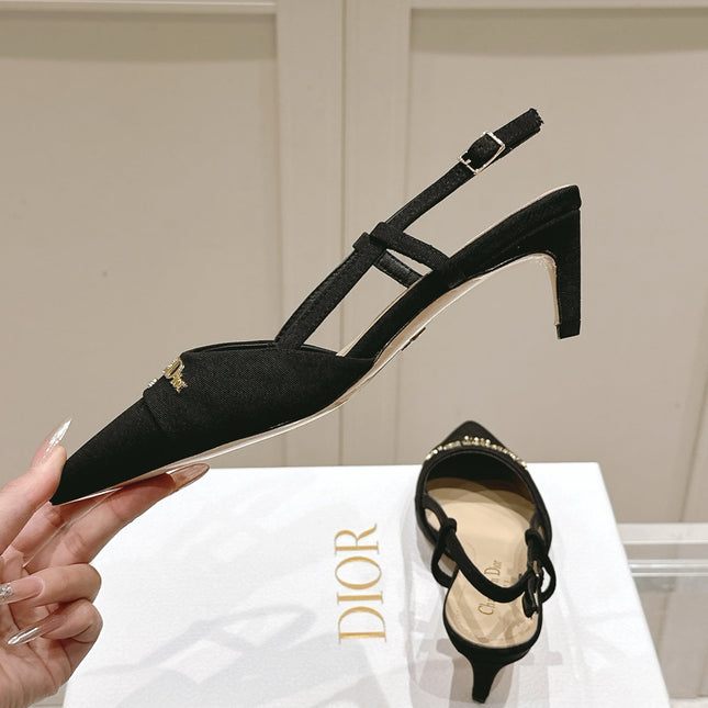 MY DD 25S SLINGBACK PUMP 50MM IN BLACK FABRIC