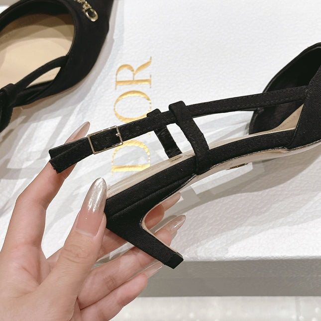 MY DD 25S SLINGBACK PUMP 50MM IN BLACK FABRIC