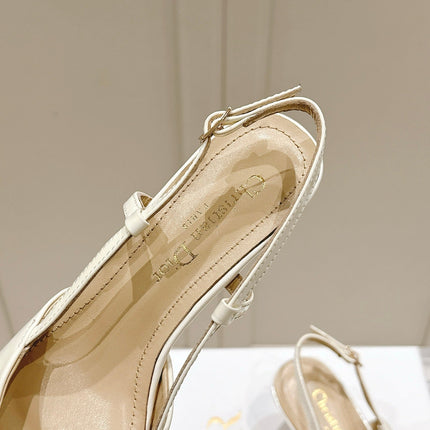 MY DD 25S SLINGBACK PUMP 50MM IN WHITE GLOSSY CALFSKIN