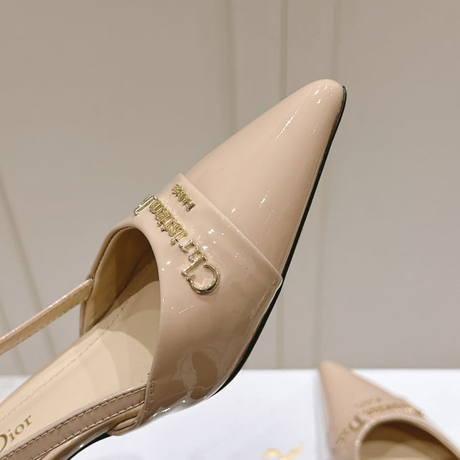 MY DD 25S SLINGBACK PUMP 50MM IN BEIGE GLOSSY CALFSKIN