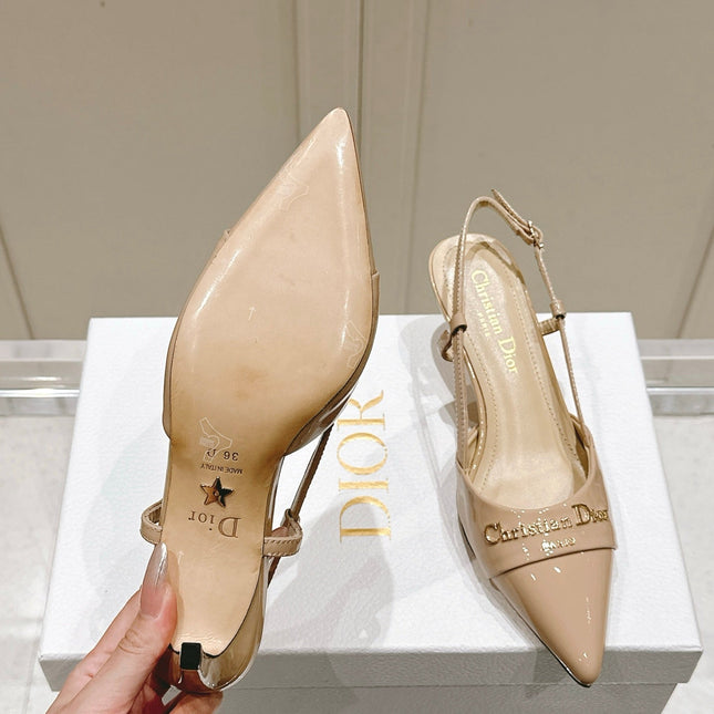 MY DD 25S SLINGBACK PUMP 50MM IN BEIGE GLOSSY CALFSKIN