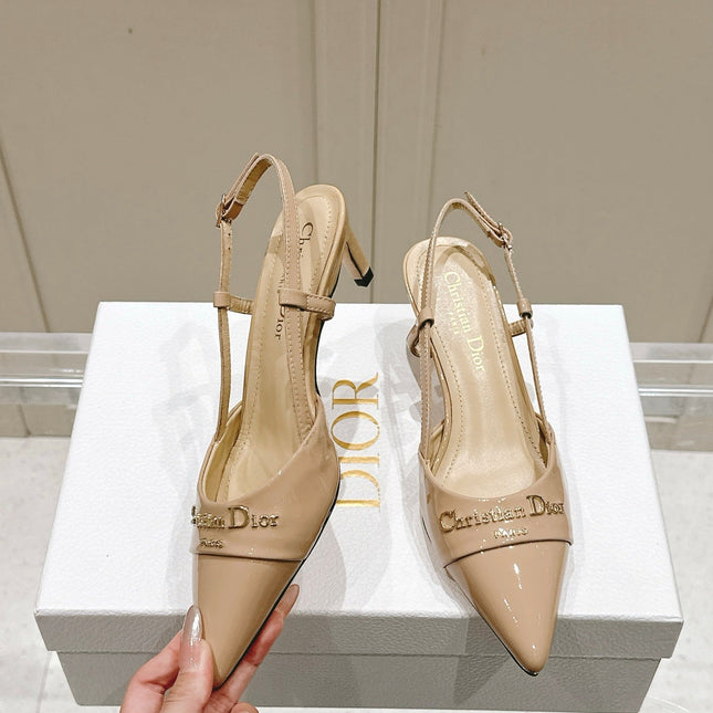 MY DD 25S SLINGBACK PUMP 50MM IN BEIGE GLOSSY CALFSKIN
