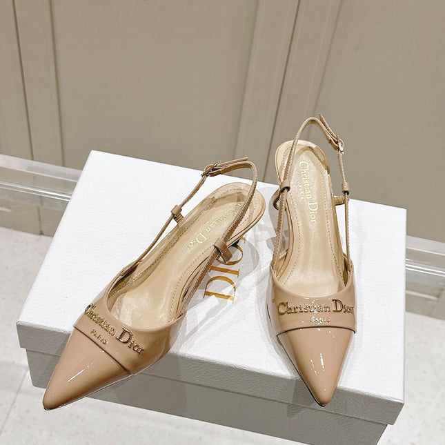 MY DD 25S SLINGBACK PUMP 50MM IN BEIGE GLOSSY CALFSKIN