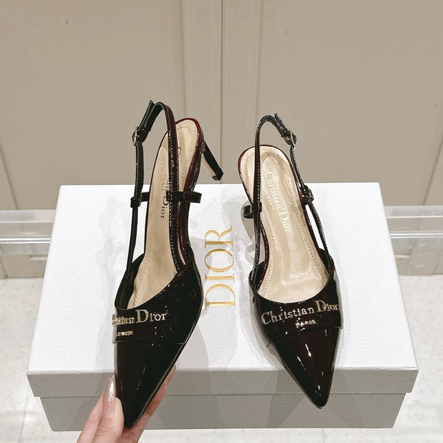 MY DD 25S SLINGBACK PUMP 50MM IN BURGUNDY RED GLOSSY CALFSKIN