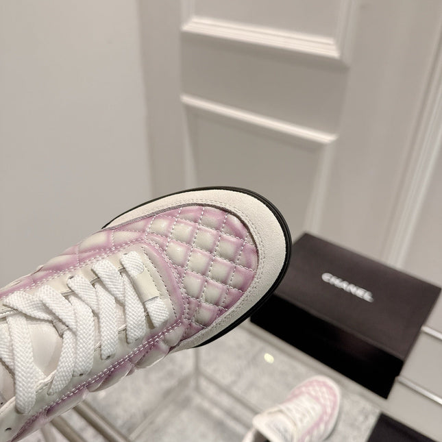 CASUAL SNEAKER IN WHITE AND PURPLE CALFSKIN