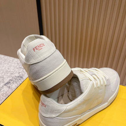 FENDI 25S MATCH SNEAKERS IN BEIGE FABRIC AND SUEDE STYLE 6