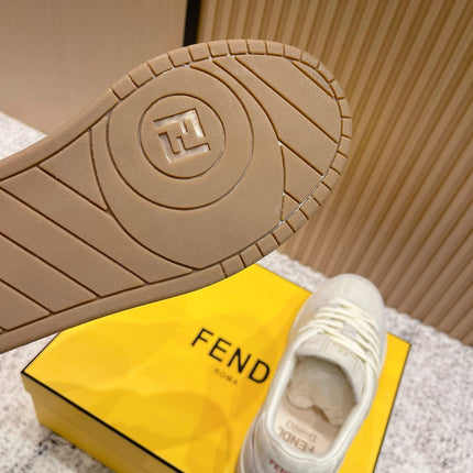 FENDI 25S MATCH SNEAKERS IN BEIGE FABRIC AND SUEDE STYLE 6