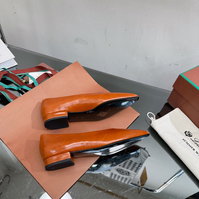 LP REBECCA BALLERINAS GLOSSY CARAMEL CALFSKIN