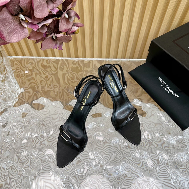 KITTY SANDALS 70 IN BLACK LEATHER