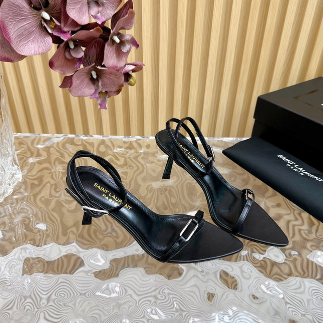 KITTY SANDALS 70 IN BLACK LEATHER