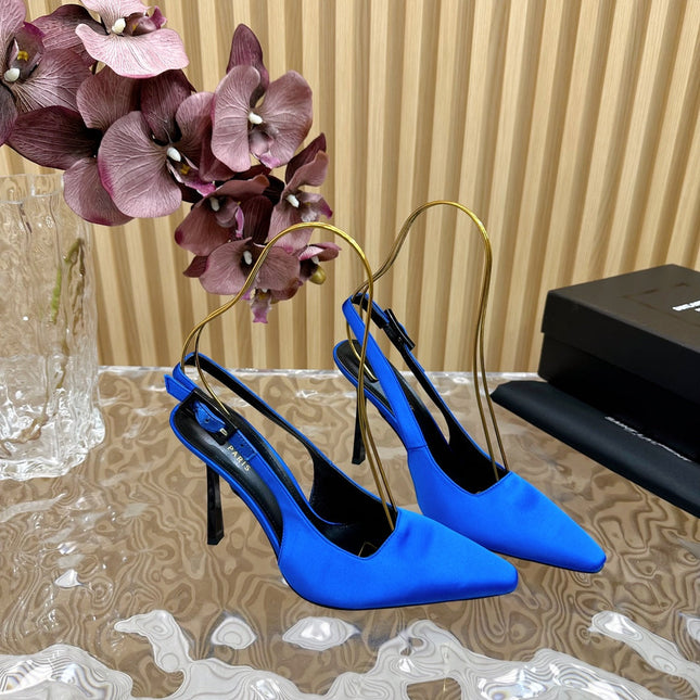 SL DUNE SLINGBACK PUMPS COBALT SATIN