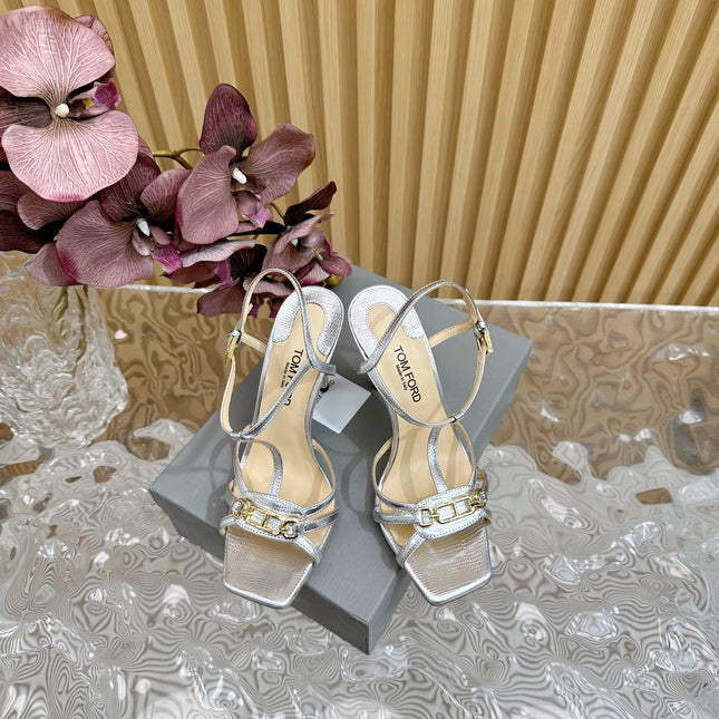 WHITNEY 10 CM SANDAL IN SILVER CALFSKIN