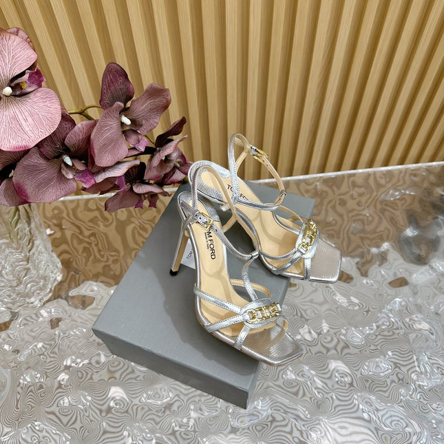 WHITNEY 10 CM SANDAL IN SILVER CALFSKIN