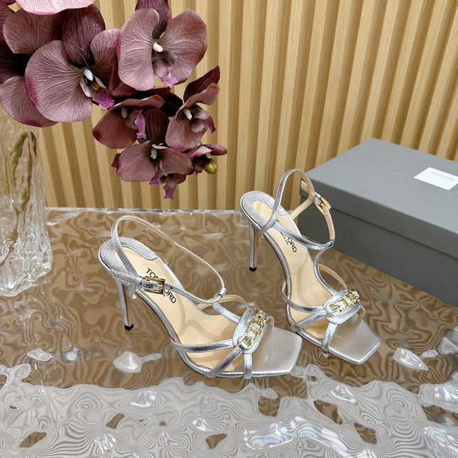 WHITNEY 10 CM SANDAL IN SILVER CALFSKIN