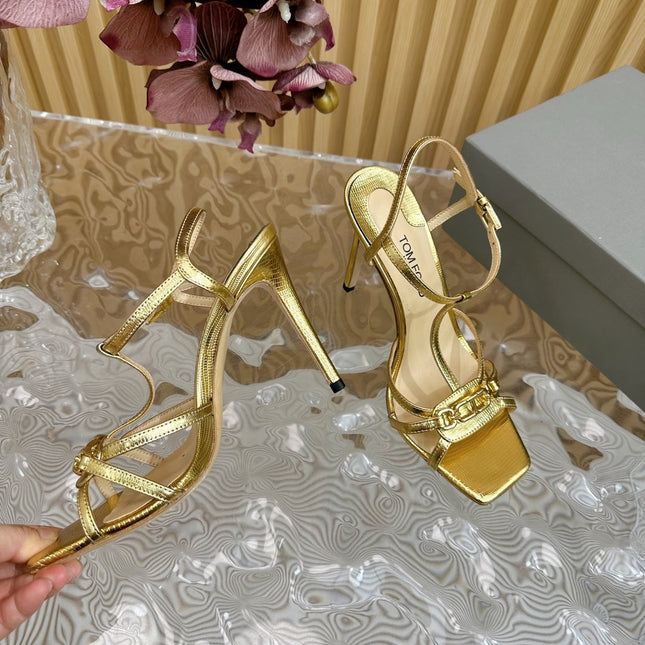 WHITNEY 10 CM SANDAL IN GOLD CALFSKIN