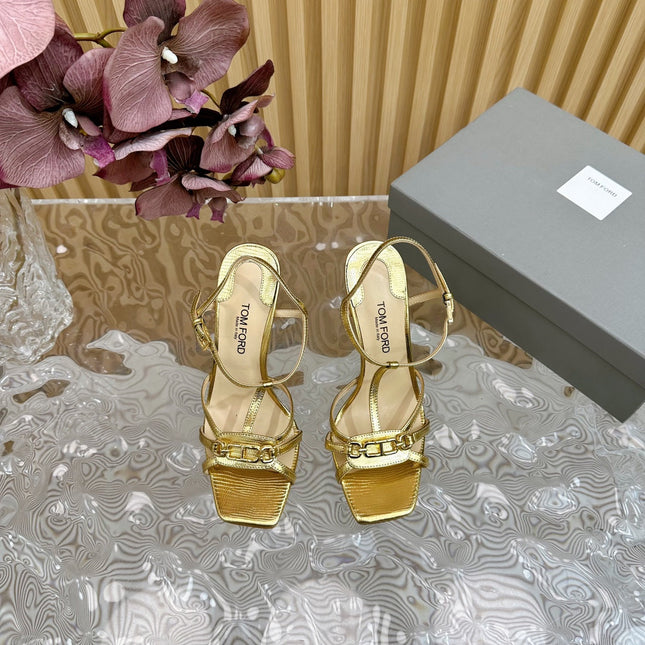 WHITNEY 10 CM SANDAL IN GOLD CALFSKIN