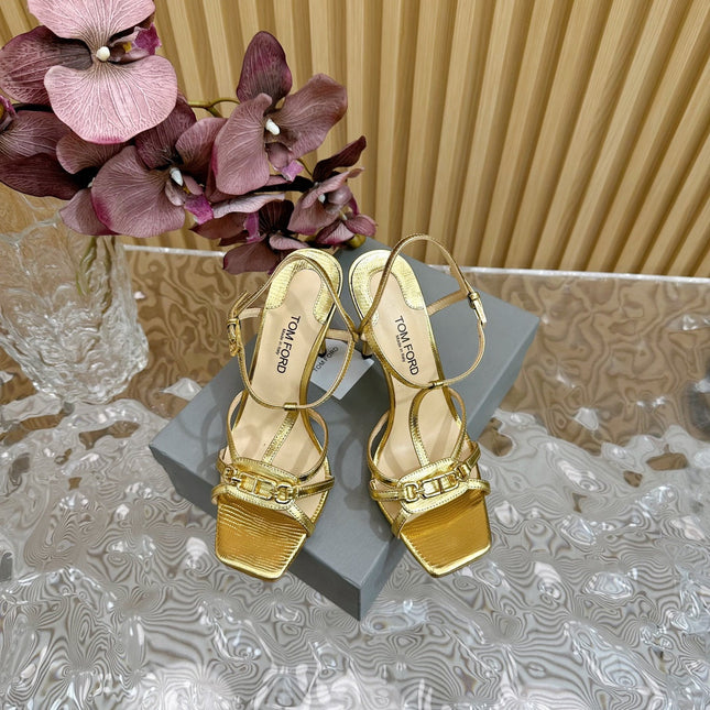 WHITNEY 10 CM SANDAL IN GOLD CALFSKIN