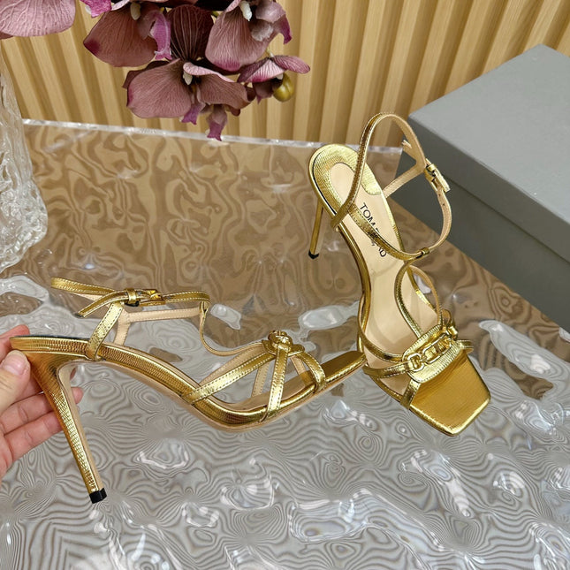 WHITNEY 10 CM SANDAL IN GOLD CALFSKIN