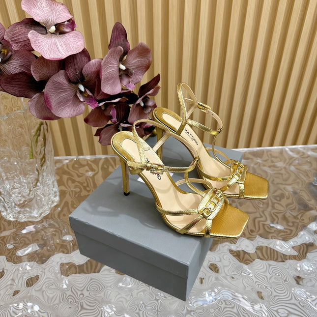WHITNEY 10 CM SANDAL IN GOLD CALFSKIN