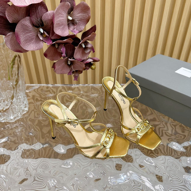 WHITNEY 10 CM SANDAL IN GOLD CALFSKIN