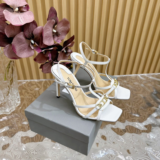 WHITNEY 10 CM SANDAL IN WHITE CALFSKIN