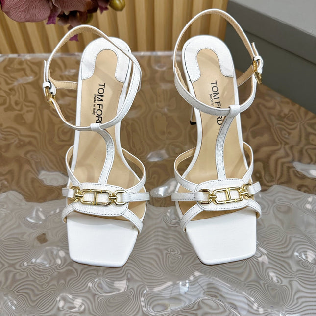 WHITNEY 10 CM SANDAL IN WHITE CALFSKIN