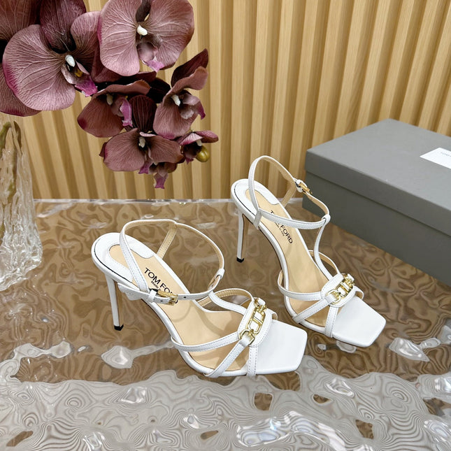 WHITNEY 10 CM SANDAL IN WHITE CALFSKIN