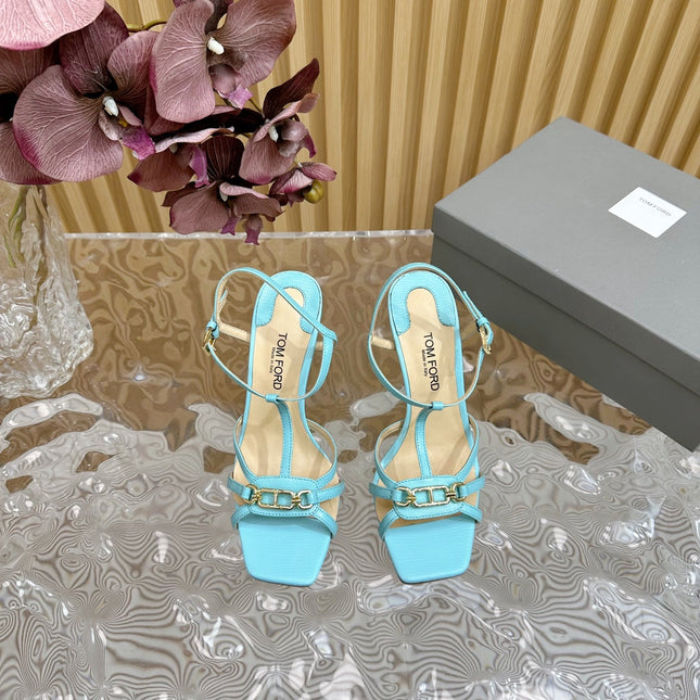 WHITNEY 10 CM SANDAL IN SKY BLUE CALFSKIN