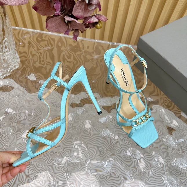 WHITNEY 10 CM SANDAL IN SKY BLUE CALFSKIN