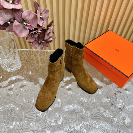 JILL 60 ANKLE BOOT IN CHOCOLATE BROWN SUEDE