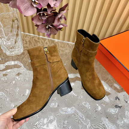 JILL 60 ANKLE BOOT IN CHOCOLATE BROWN SUEDE