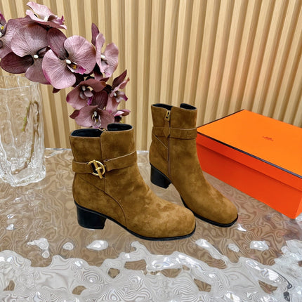 JILL 60 ANKLE BOOT IN CHOCOLATE BROWN SUEDE