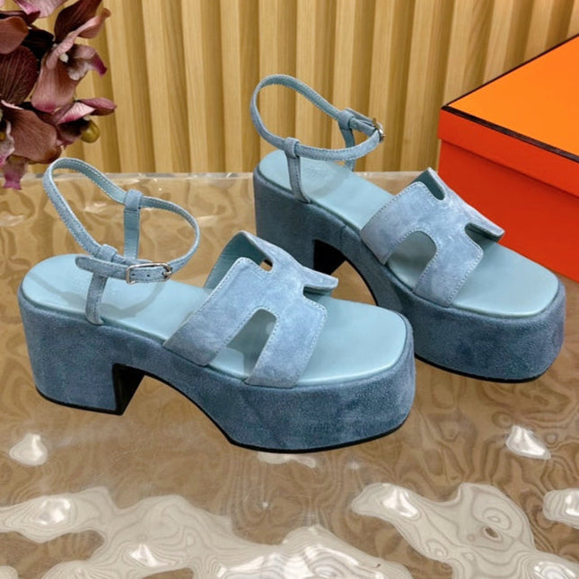 JAM 30 SANDAL IN SAPPHIRE BLUE VELVET