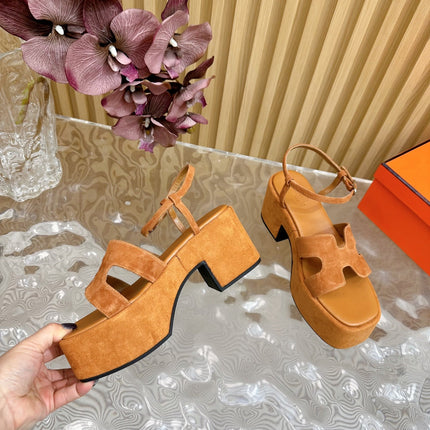 JAM 30 SANDAL IN CINNAMON BROWN VELVET