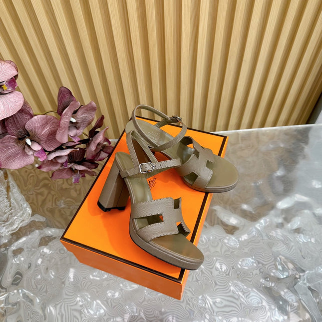 JAZZ 90 SANDAL IN WOOD BROWN CALFSKIN