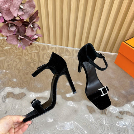 JULY SANDAL 105 MM IN BLACK VELVET