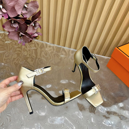 JULY SANDAL 105 MM IN LIGHT GOLD CALFSKIN