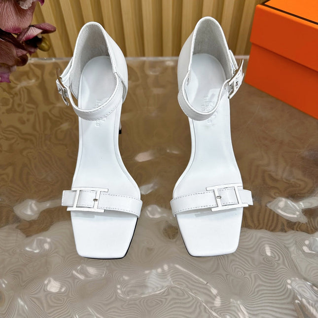 JULY SANDAL 105 MM IN WHITE CALFSKIN