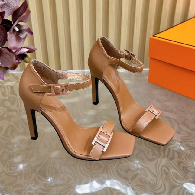 JULY SANDAL 105 MM IN BRONZE BROWN CALFSKIN