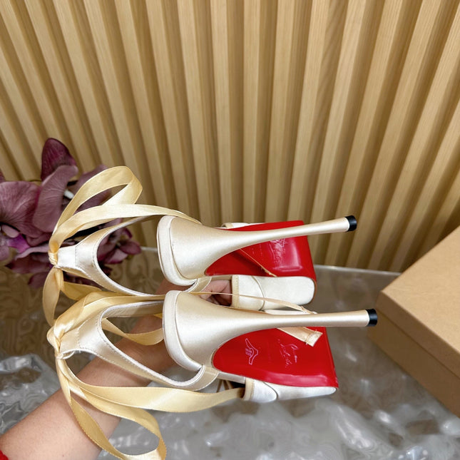 CASSIA LACE UP PLATFORM 155MM IN OFF WHITE SATIN