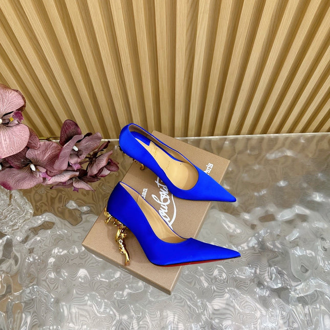 BELLAROSE KATE PUMPS 110MM IN RIBBON BLUE CREPE SATIN