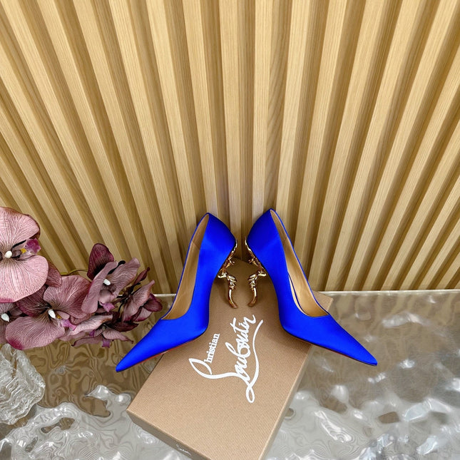 BELLAROSE KATE PUMPS 110MM IN RIBBON BLUE CREPE SATIN