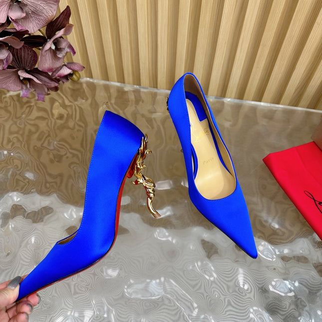 BELLAROSE KATE PUMPS 110MM IN RIBBON BLUE CREPE SATIN