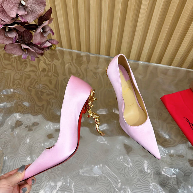 BELLAROSE KATE PUMPS 110MM IN BABY PINK CREPE SATIN