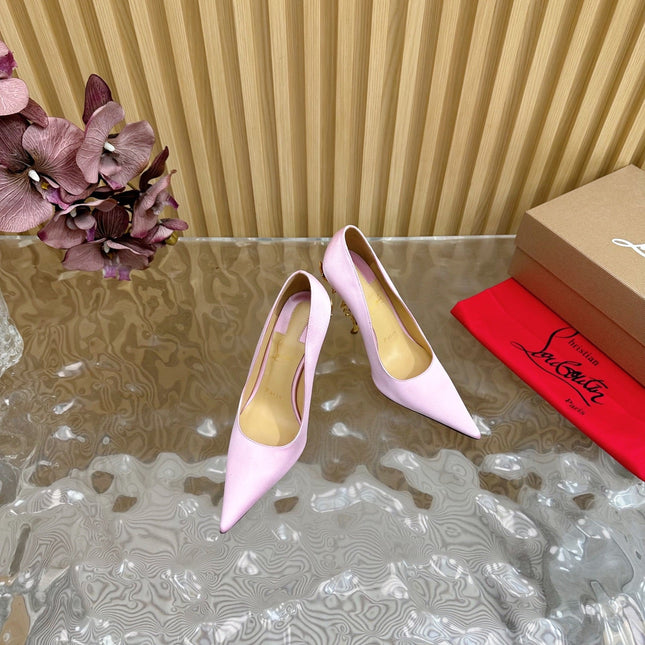 BELLAROSE KATE PUMPS 110MM IN BABY PINK CREPE SATIN